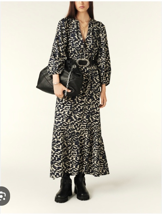 ba&sh Dresses & Skirts - Ba&Sh Raglan Sleeve Maxi Dress in Navy and Cream